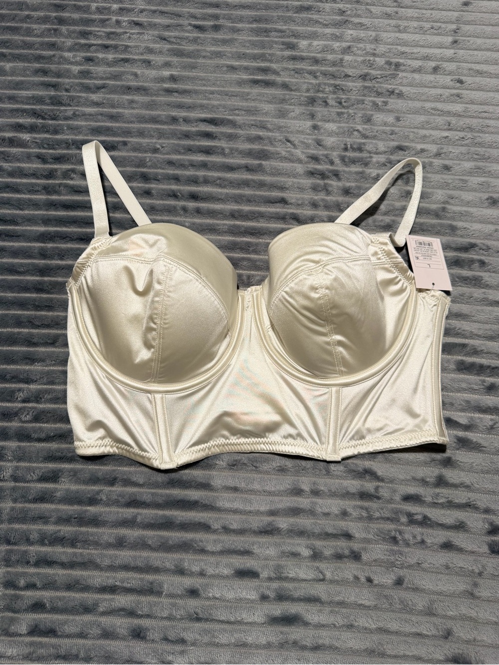 Auden Ivory Satin Longline Convertible Bustier Bra